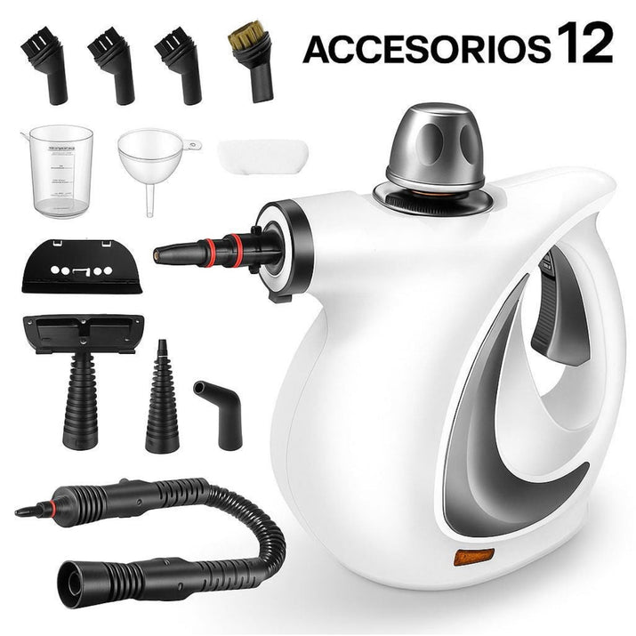 Limpiador de vapor con 12 accesorios